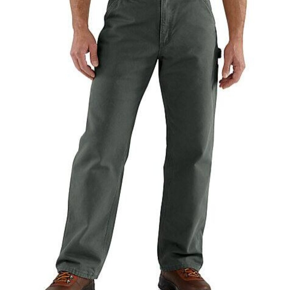 Loose Straight Washed Duck Lined Dungaree - Men's 34x30, Moss (light green)